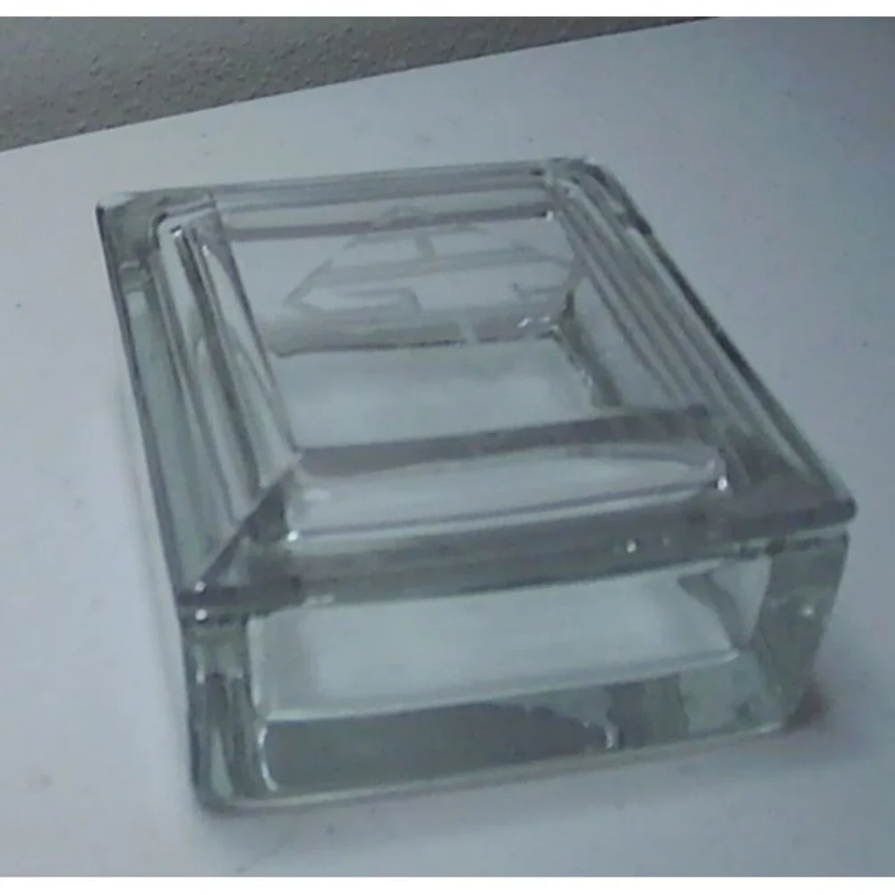 Vintage Heavy Beveled Glass Trinket Cigarette, Candy Lidded Box. QUALITY